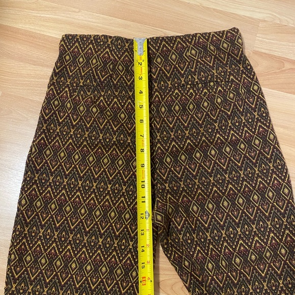 Free People Bohemian Knit Straight Leg Vintage Pattern Pull On Pants - Picture 15 of 16